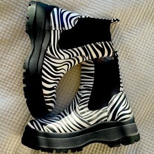 Chunky Zebra Chelsea Boot